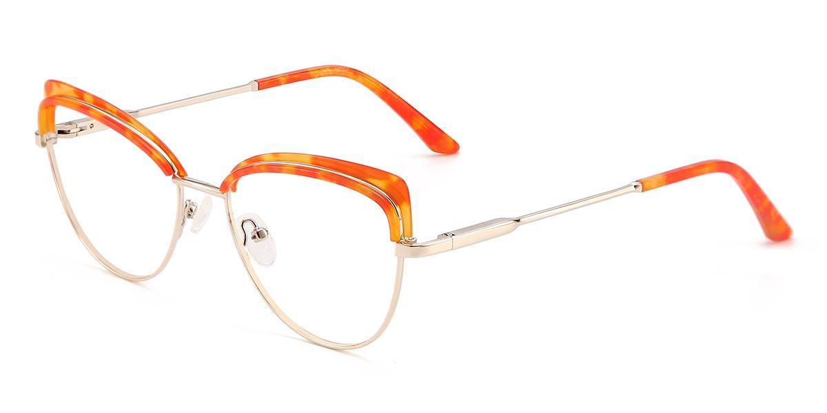 Gold Orange Anna - Cat Eye Glasses