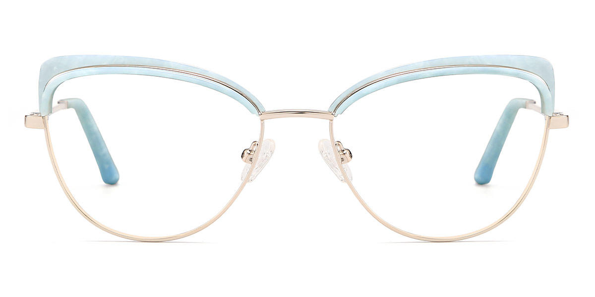 Gold Blue Anna - Cat Eye Glasses