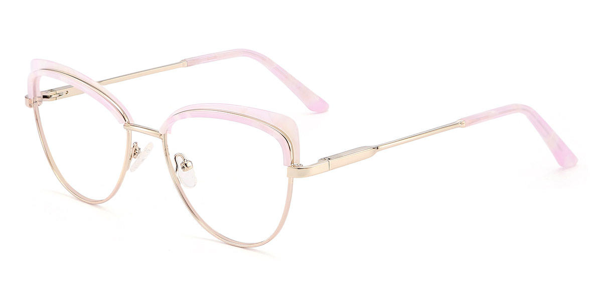 Gold Pink Anna - Cat Eye Glasses