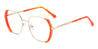 Gold Orange Ariana - Rectangle Glasses