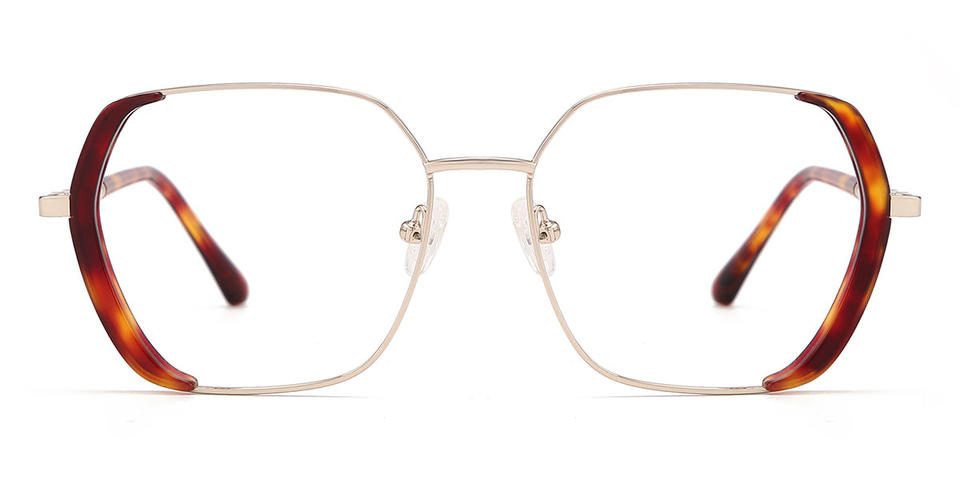 Gold Tortoiseshell Ariana - Rectangle Glasses