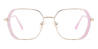 Gold Pink Ariana - Rectangle Glasses