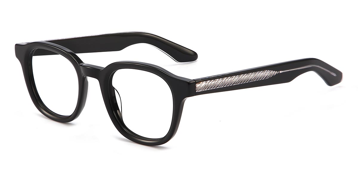Black - Rectangle Glasses - Emily