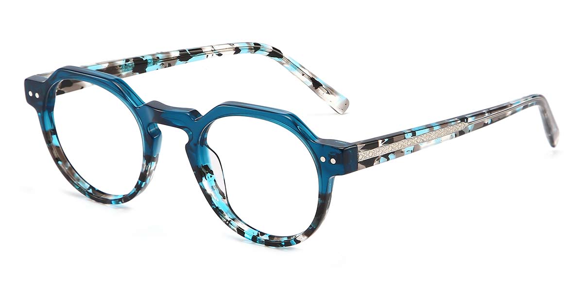 Blue Blue Tortoiseshell Ryan - Oval Glasses