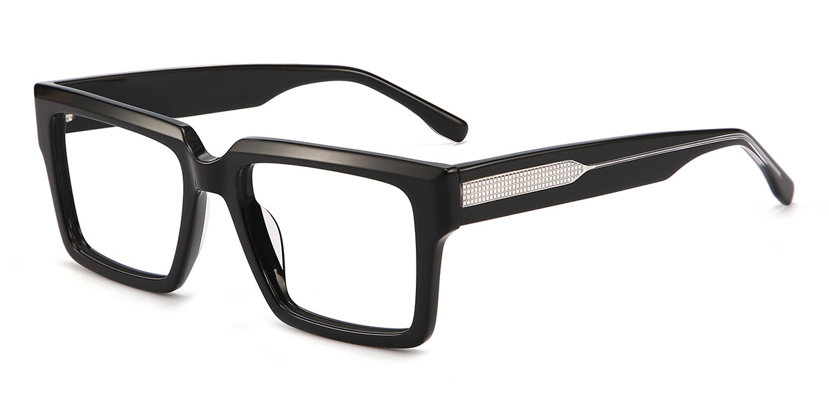 Black - Rectangle Glasses - Claire