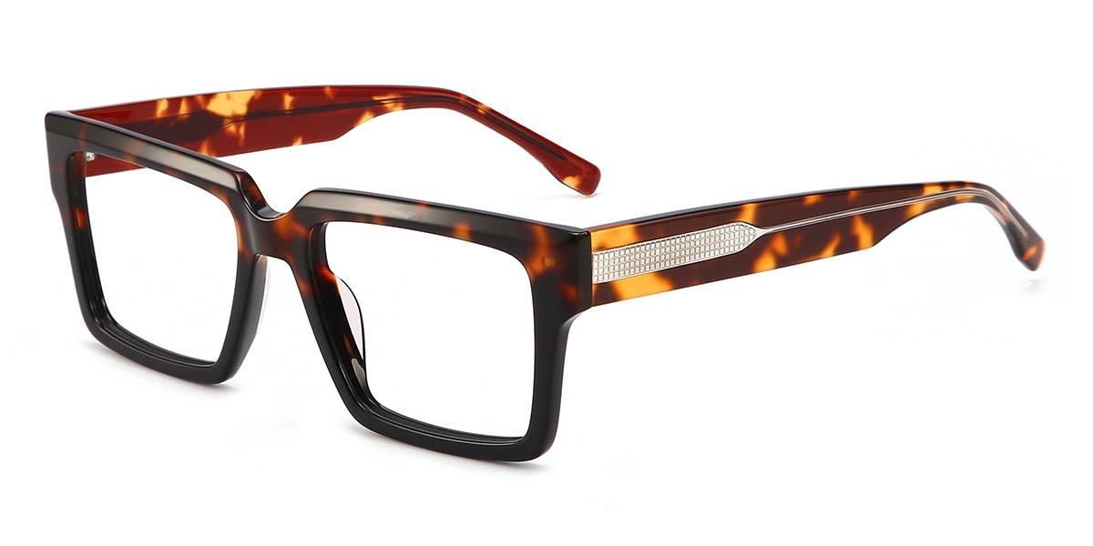 Black Tortoiseshell Claire - Rectangle Glasses