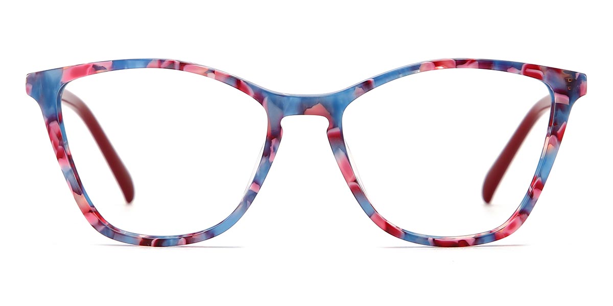 Blue pink dots - Cat eye Glasses - Clara