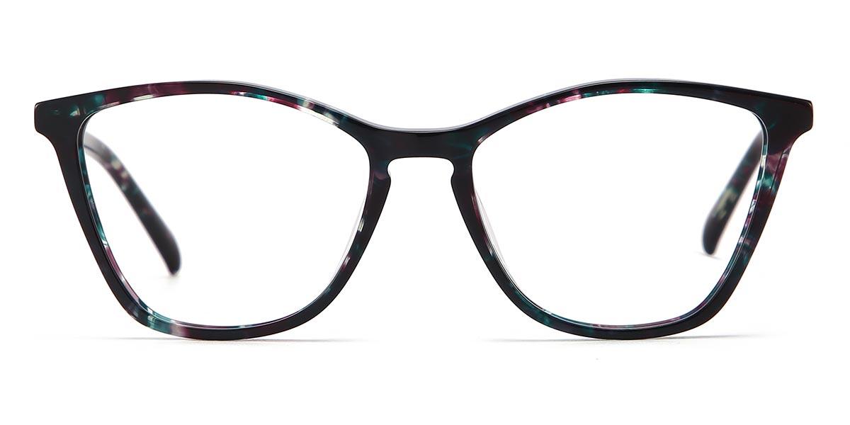 Iridescent Black Clara - Cat Eye Glasses