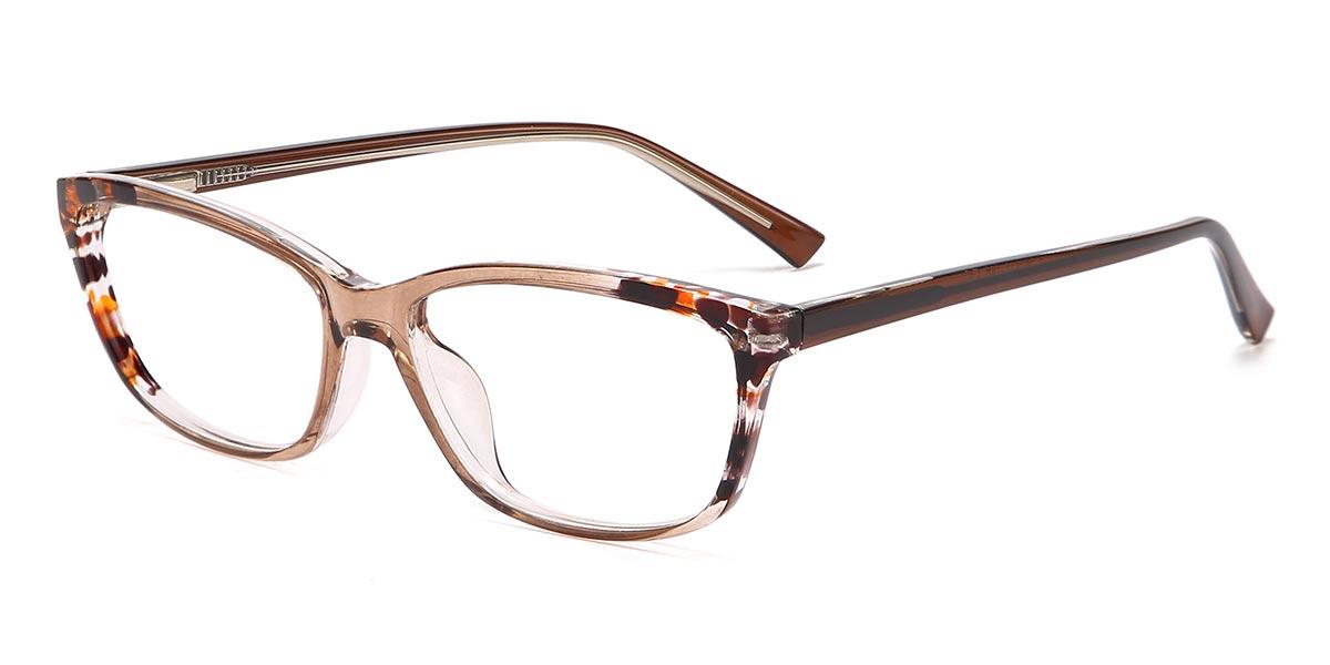 Light Brown Daisy - Rectangle Glasses