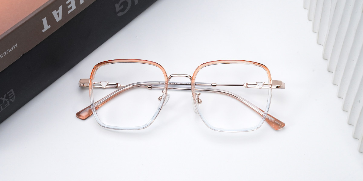 Orange - Square Glasses - Karsyn