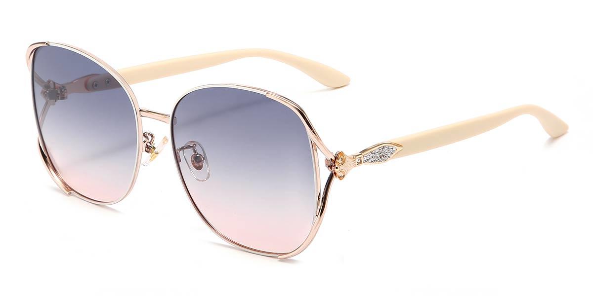 White Blue Pink Adeline - Square Sunglasses