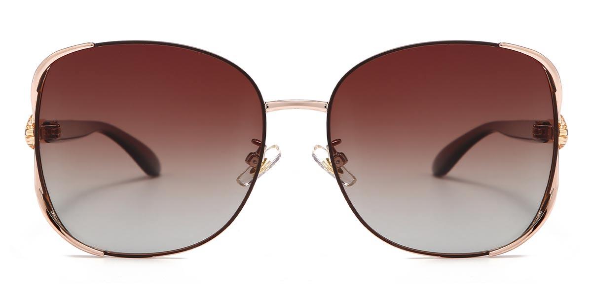 Brown Gradual Brown Adeline - Square Sunglasses