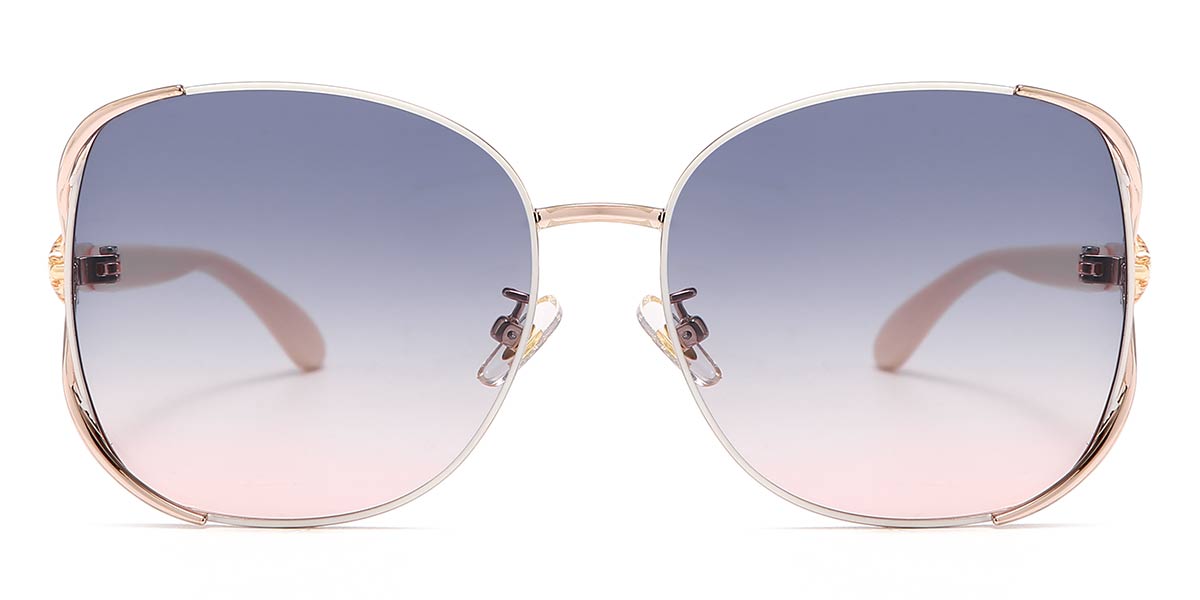 Gold Bule Pink - Square Sunglasses - Adeline