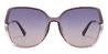 Grey Pink Gradual Purple Caroline - Square Sunglasses