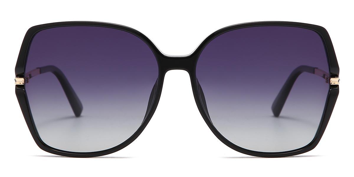 Black Gradual Purple Caroline - Square Sunglasses