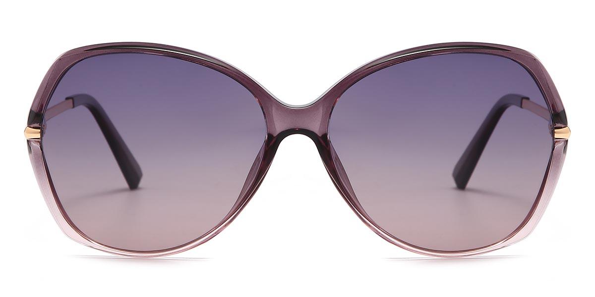 Grey Pink Gradual Purple Alina - Oval Sunglasses