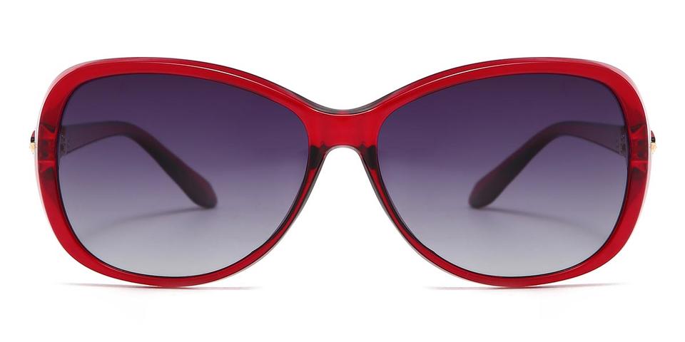 Red Gradual Purple Emmett - Oval Sunglasses