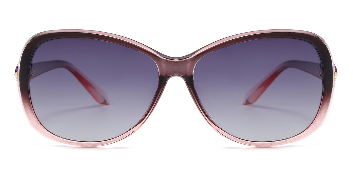 Grey Pink Gradual Purple - Oval Sunglasses - Emmett