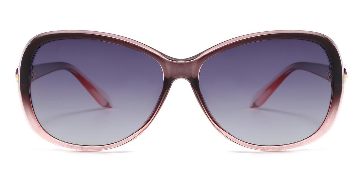 Grey Pink Gradual Purple Emmett - Oval Sunglasses