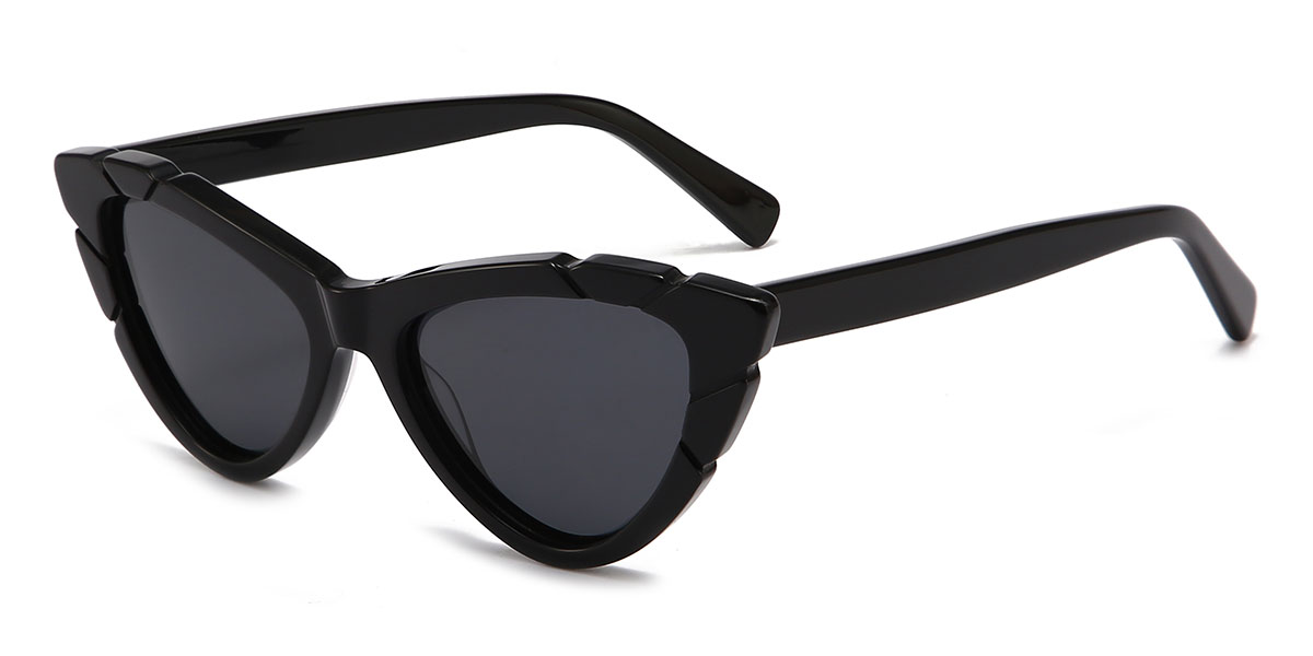 Black Grey - Cat eye Sunglasses - Valentina