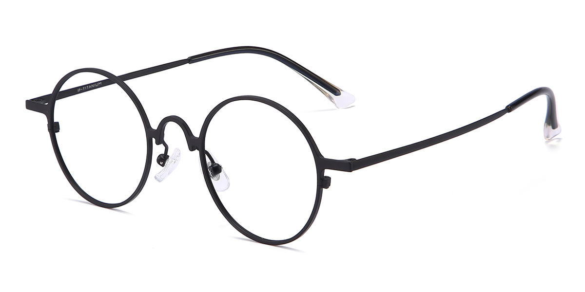 Black Aarin - Round Glasses