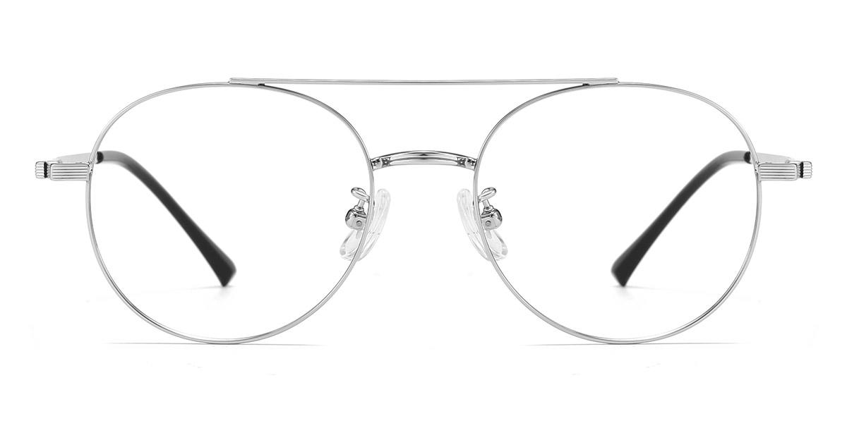 Silver - Aviator Glasses - Carson