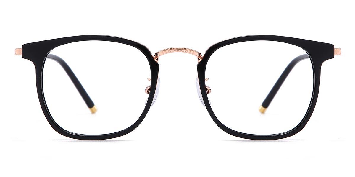 Black - Rectangle Glasses - Freya