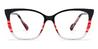 Black Red Stripe Autumn - Cat Eye Glasses