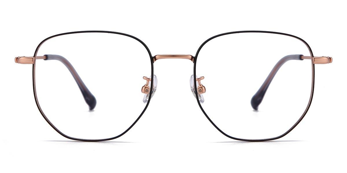 Rose Gold Black Kaylee - Oval Glasses