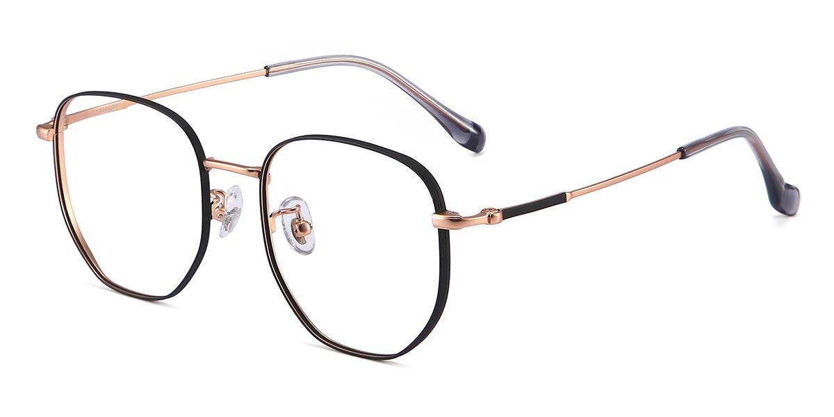 Rose Gold Black Kaylee - Oval Glasses