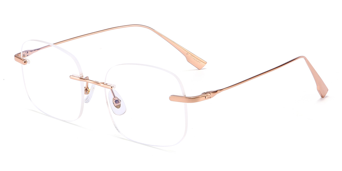 Rose Gold - Rectangle Glasses - Lorenzo