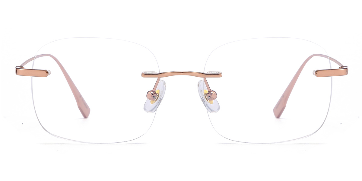 Rose Gold - Rectangle Glasses - Lorenzo