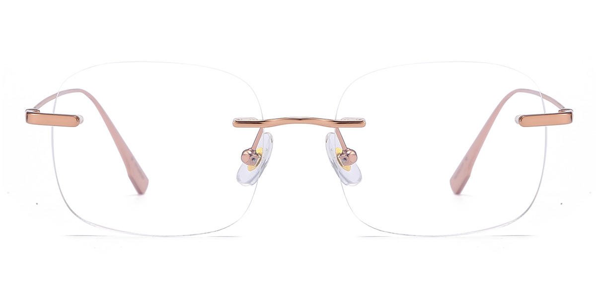 Rose Gold Lorenzo - Rectangle Glasses