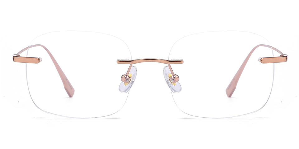 Rose Gold Lorenzo - Rectangle Glasses