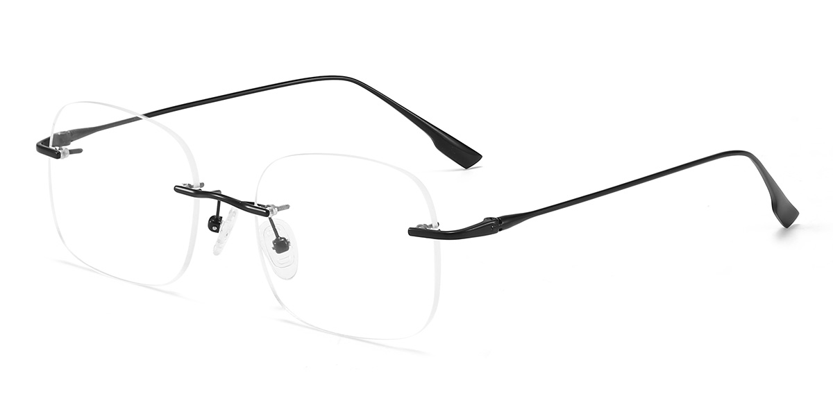 Black - Rectangle Glasses - Lorenzo