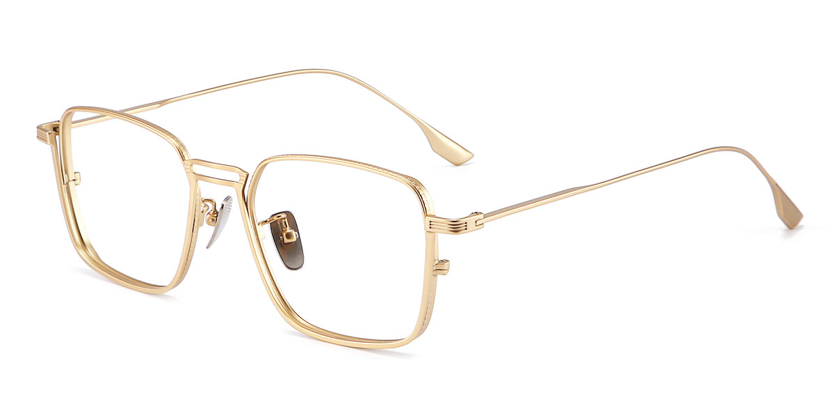 Gold - Rectangle Glasses - Bennett