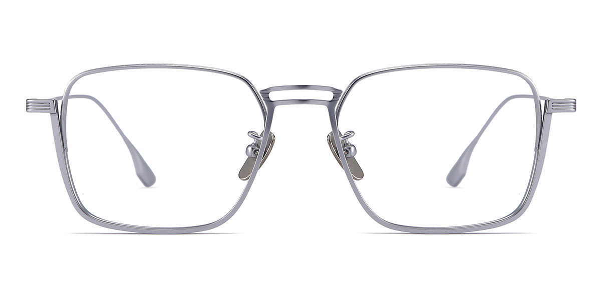 Silver - Rectangle Glasses - Bennett