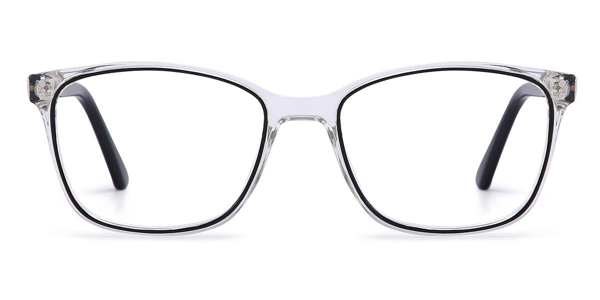 Black Clear Charlie - Rectangle Glasses