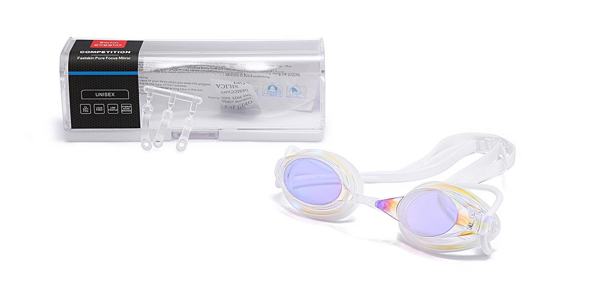 White Purple Leonardo - Swimming Goggles Glasses