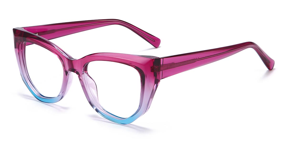 Blue Purple Pink - Cat eye Glasses - Amira