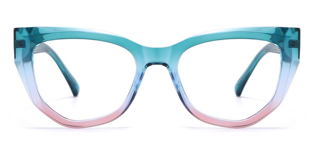 Teal Pink Amira - Cat Eye Glasses