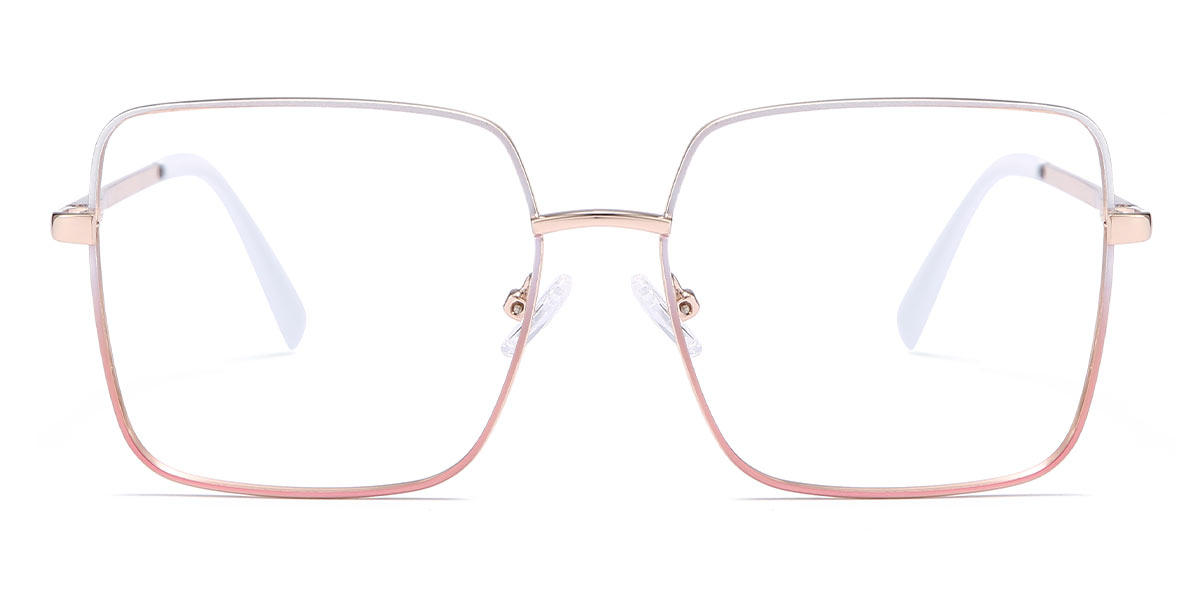 White Pink Emiliano - Square Glasses