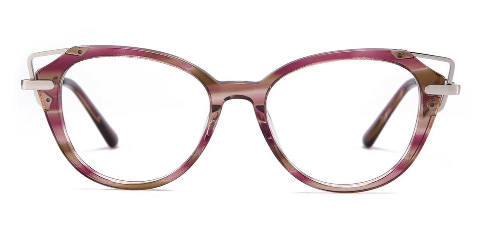Purple Stripe Valerie - Cat Eye Glasses