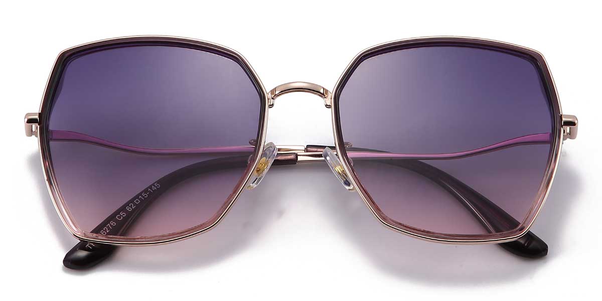 Gold purple pink - Square Sunglasses - Kathi