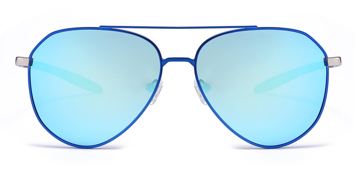 Blue-Blue Aviator Sunglasses Metal Block UV & Blue-Light Filter - Brady - Lensmartonline