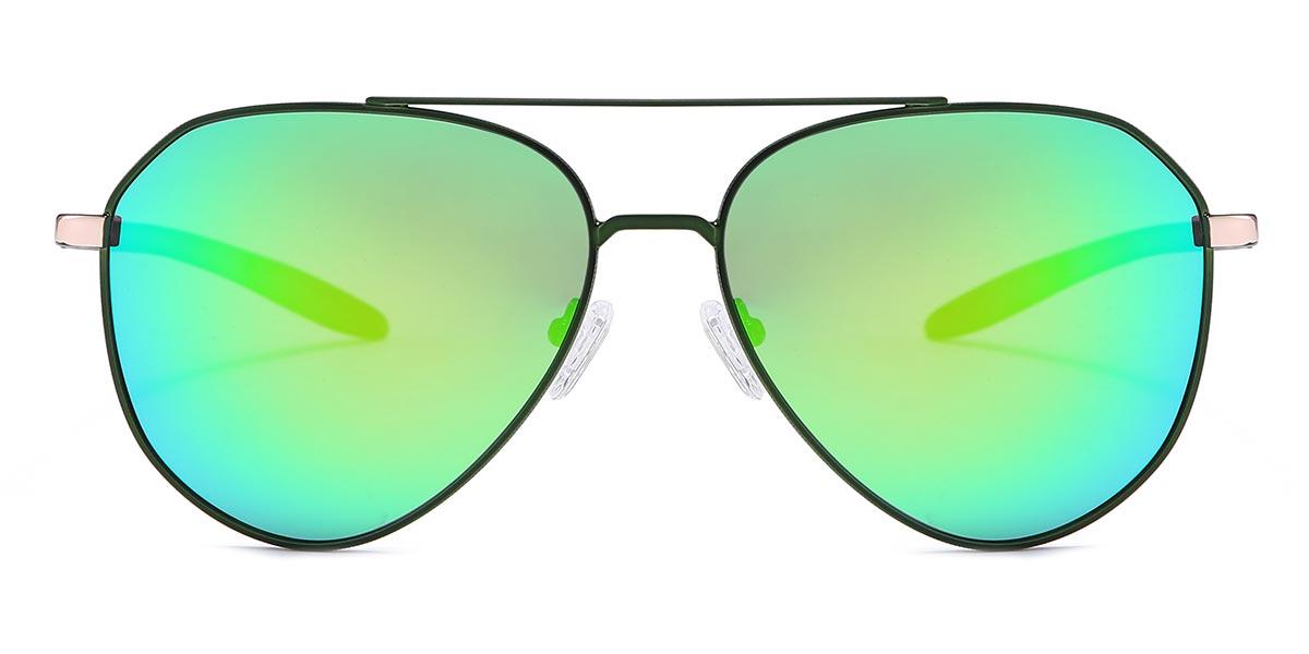 Dark green Green mercury - Aviator Sunglasses - Brady