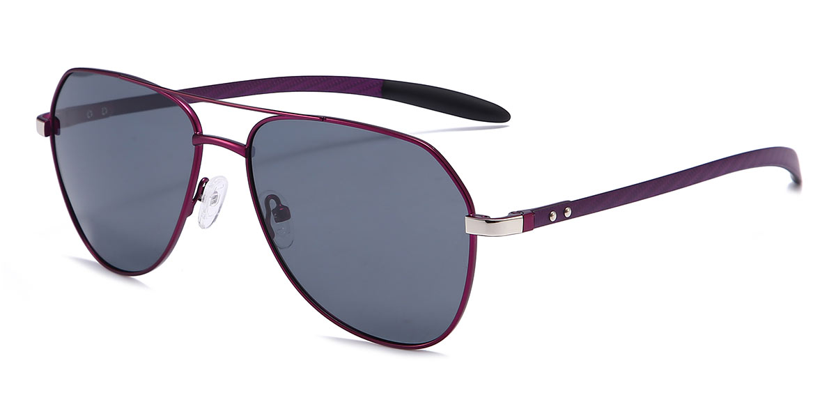 Rose purple Gray - Aviator Sunglasses - Kaden