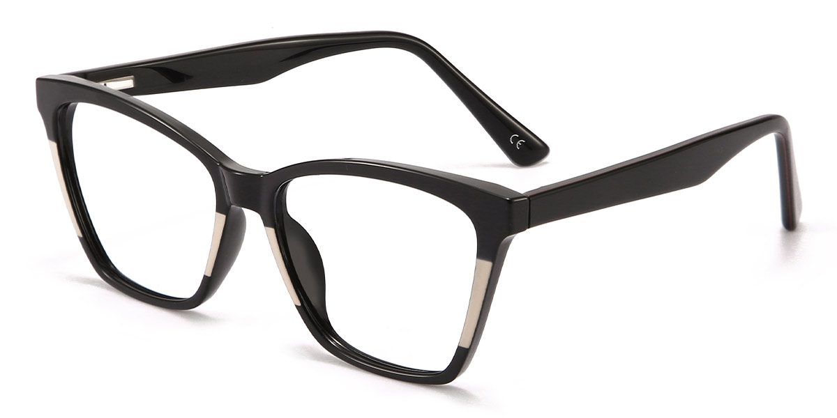 Black - Rectangle Glasses - Allison