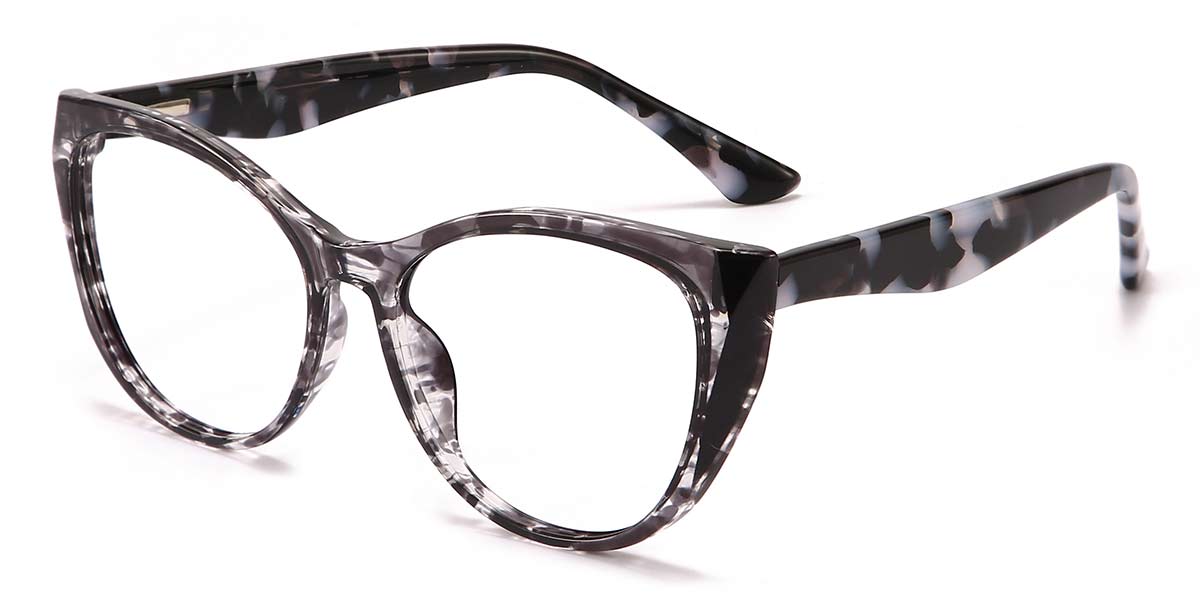 Black Tortoiseshell - Cat eye Glasses - Amber