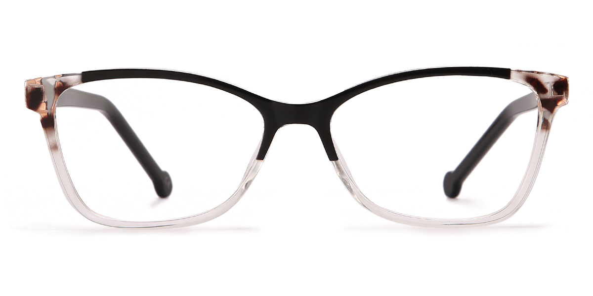 Black Transparent - Rectangle Glasses - Sierra